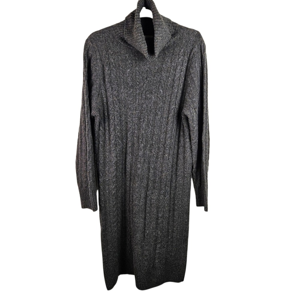 A‎ New Day Brown Cable Knit Turtleneck Sweater Dress Womens Medium